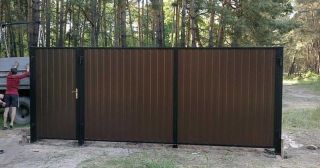 Купить распашные ворота из профнастила Великий Новгород, цена от 2788 руб.